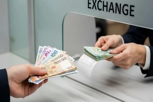 Customer exchanging banknotes while following currency exchange tips