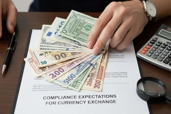 Proceso de revisión de cumplimiento para operaciones seguras de cambio de divisas 
