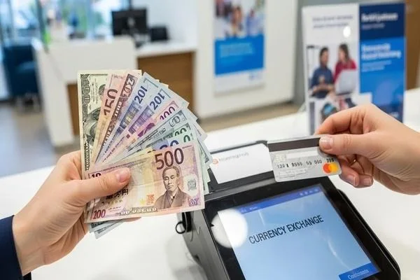 Servicio de cambio de divisas minorista que maneja billetes globales