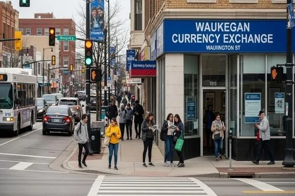 Waukegan Washington St currency exchange supporting transfer planning
