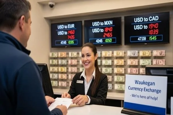 Waukegan currency exchange staff providing strong customer support
