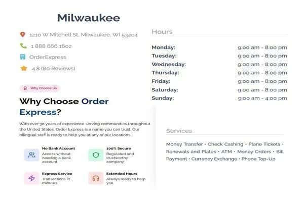 Milwaukee location supporting customers with convenient currency exchange