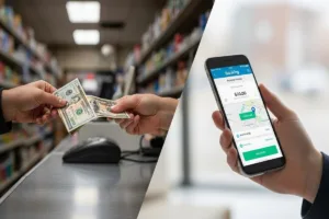 Cambio de efectivo versus cambio de moneda digital en Norcross