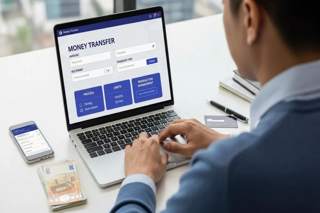 Usuario que administra el proceso de transferencia de dinero en línea y los límites
