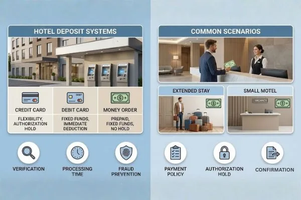 Money Order compared with hotel deposit options
