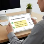 Revisar el monto de la transferencia de dinero en el recibo digital