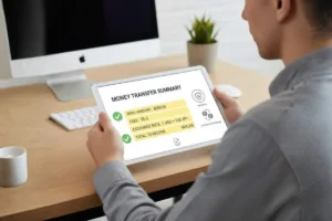 Revisar el monto de la transferencia de dinero en el recibo digital