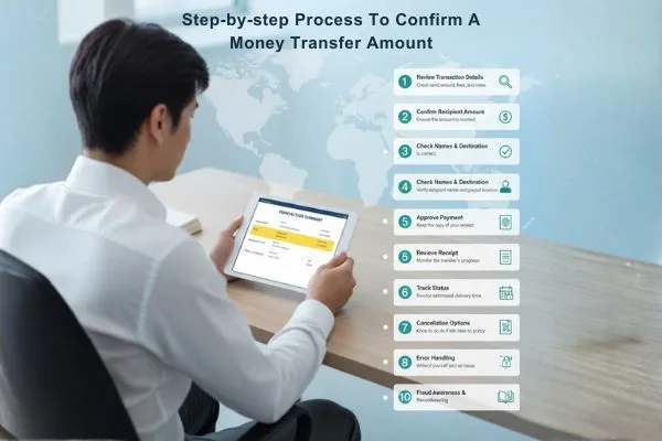 Step by step Money Transfer amount verification process