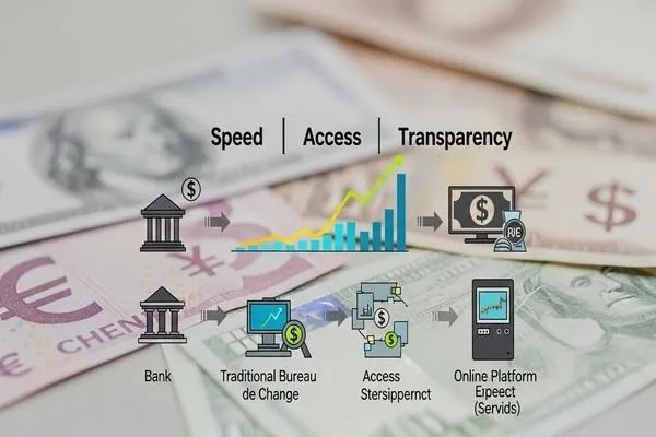 Comparing speed, access, and transparency in currency exchange