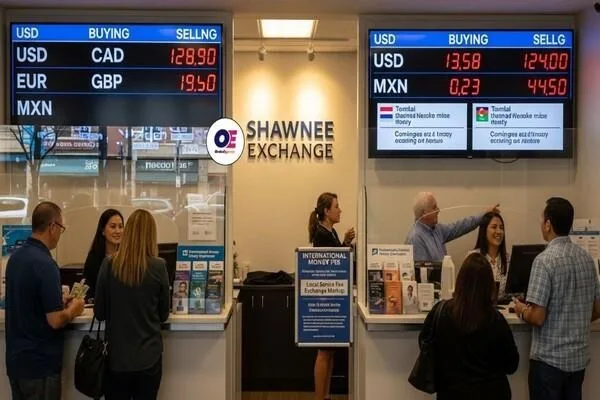 Local price differences at Shawnee currency exchange counters