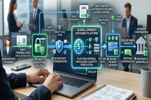 Digital Currency Exchange system with multi-factor authentication and data protection