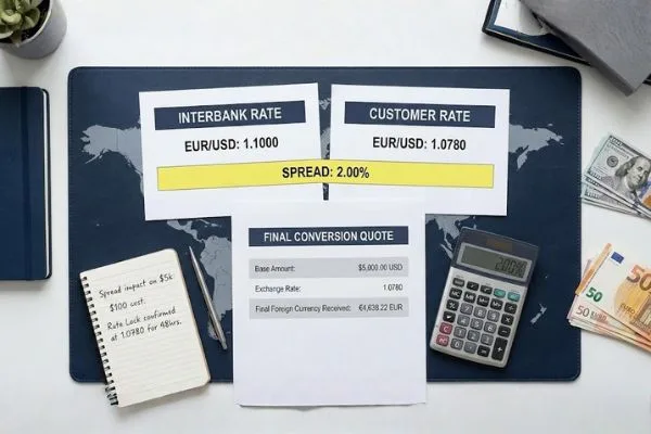 Cálculo del diferencial y el pago del tipo de cambio