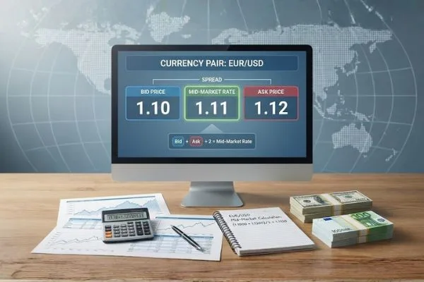 Currency Exchange bid ask spread calculation