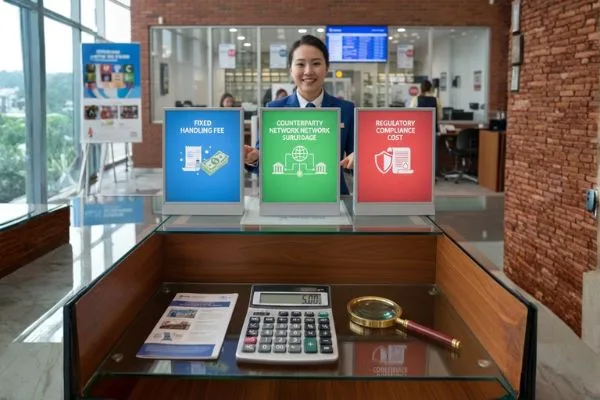 Currency Exchange service charges at retail counter