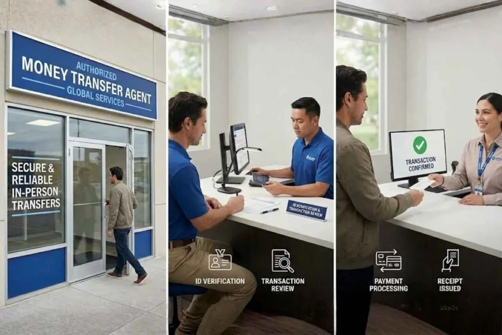 Transferencia de dinero presencial en ventanilla de servicio autorizada