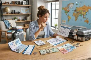 Planificación del viajero para el cambio de divisas antes de un viaje internacional