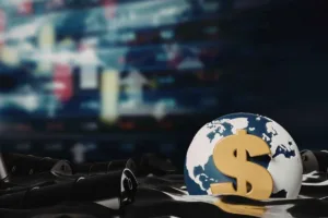 Tendencias del tipo de cambio mostradas en un gráfico del mercado global del dólar