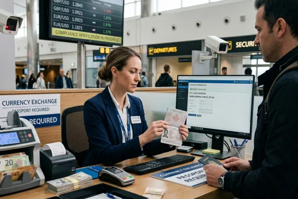 Customer completing Currency Exchange identity verification process