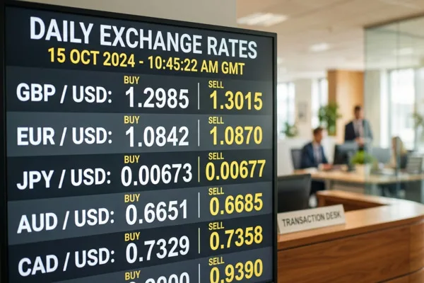 Listado de los principales pares de divisas en el mercado electrónico de divisas.
