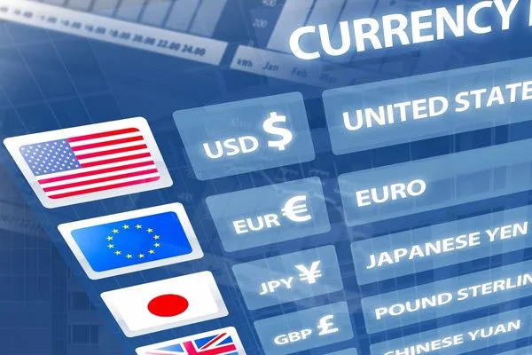 Interfaz de cambio de divisas que muestra la conversión de USD a Euro yen
