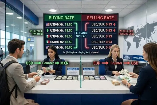 Buying And Selling Foreign Currency exchange rate spread