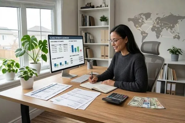 Freelancer managing cross-border payments through Currency Exchange