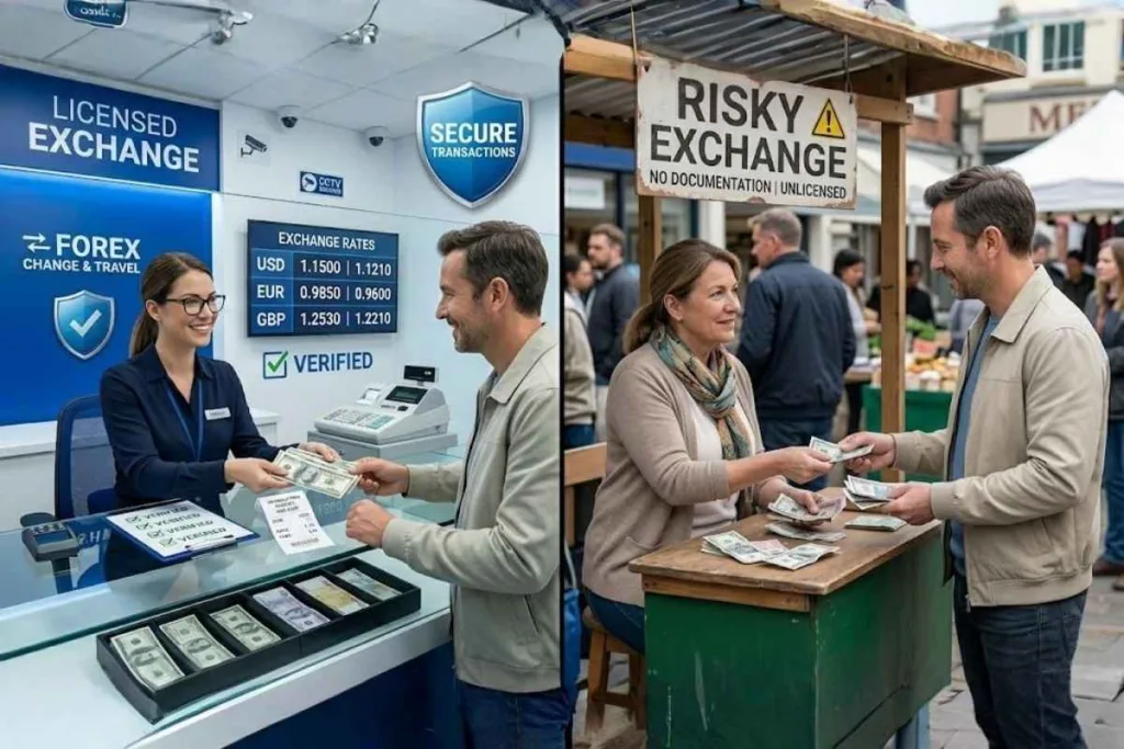 El cambio de divisas minorista es más seguro que el comercio informal