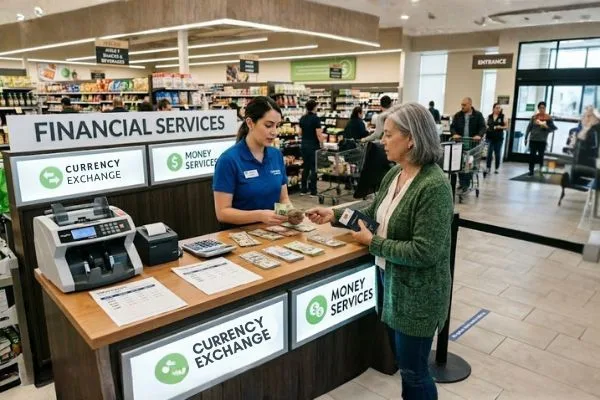Currency Exchange availability at retail financial services counter