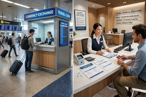 Currency Exchange retail service support and customer assistance