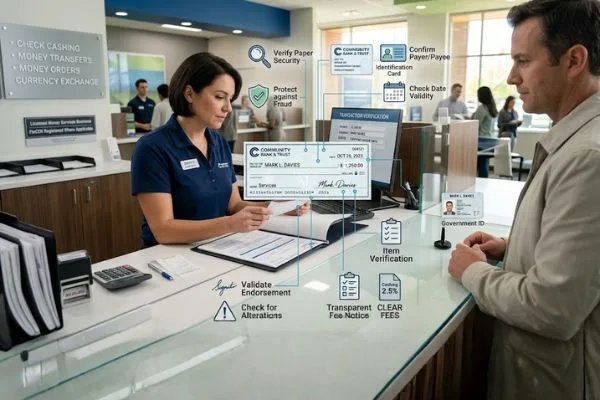 Check Cashing fraud prevention through secure verification