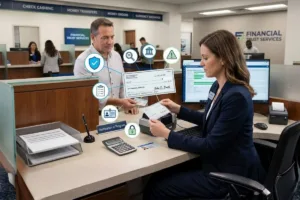 Verificación de seguridad para el cobro de cheques antes de aprobar las transacciones
