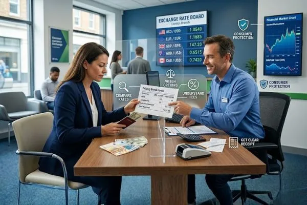 Comparing currency exchange rates and transaction fees 