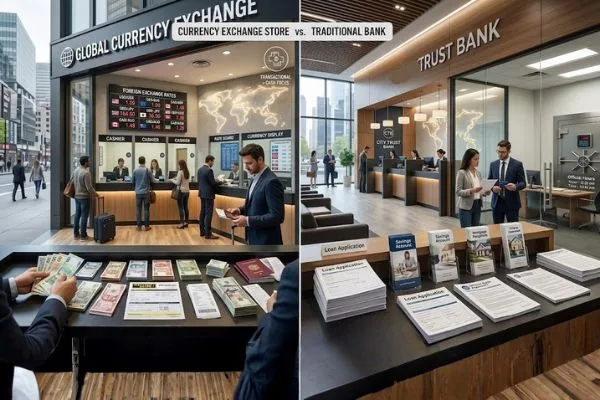 Diferencias entre casas de cambio y bancos tradicionales