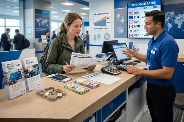 Comparing currency exchange rates for international travel costs