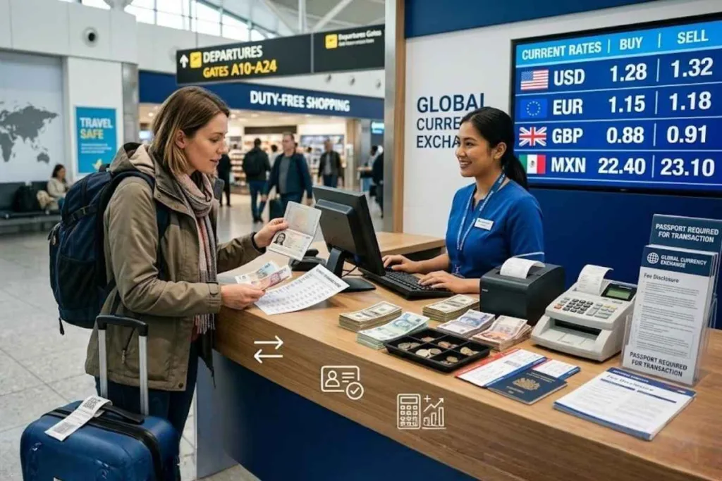 Consejos sobre cambio de divisas para viajeros internacionales que planean viajar al extranjero. Comparac