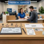 Cliente que realiza una transacción segura de giro postal en ventanilla