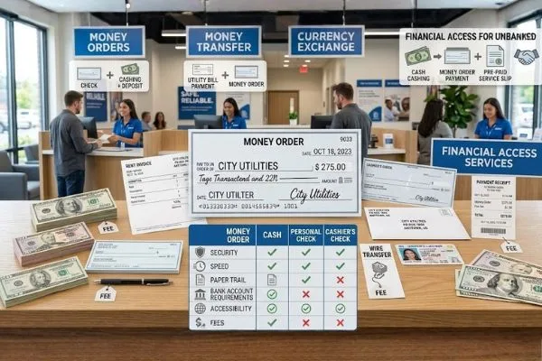 Money order compared with cash, checks and transfers