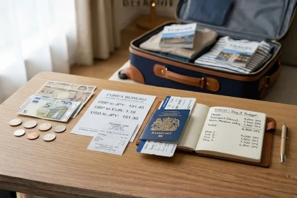 Planificación del presupuesto de viaje con cambio de moneda local